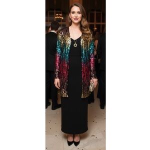 NWT Anna-Kaci Sparkly Sequin Open Front Cardigan